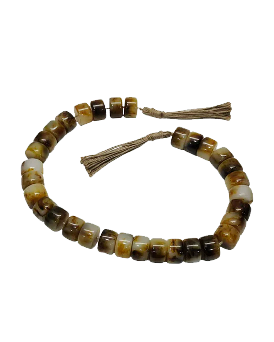 CYLINDER 1'' RESIN BEADED GARLAND, BROWN 38'