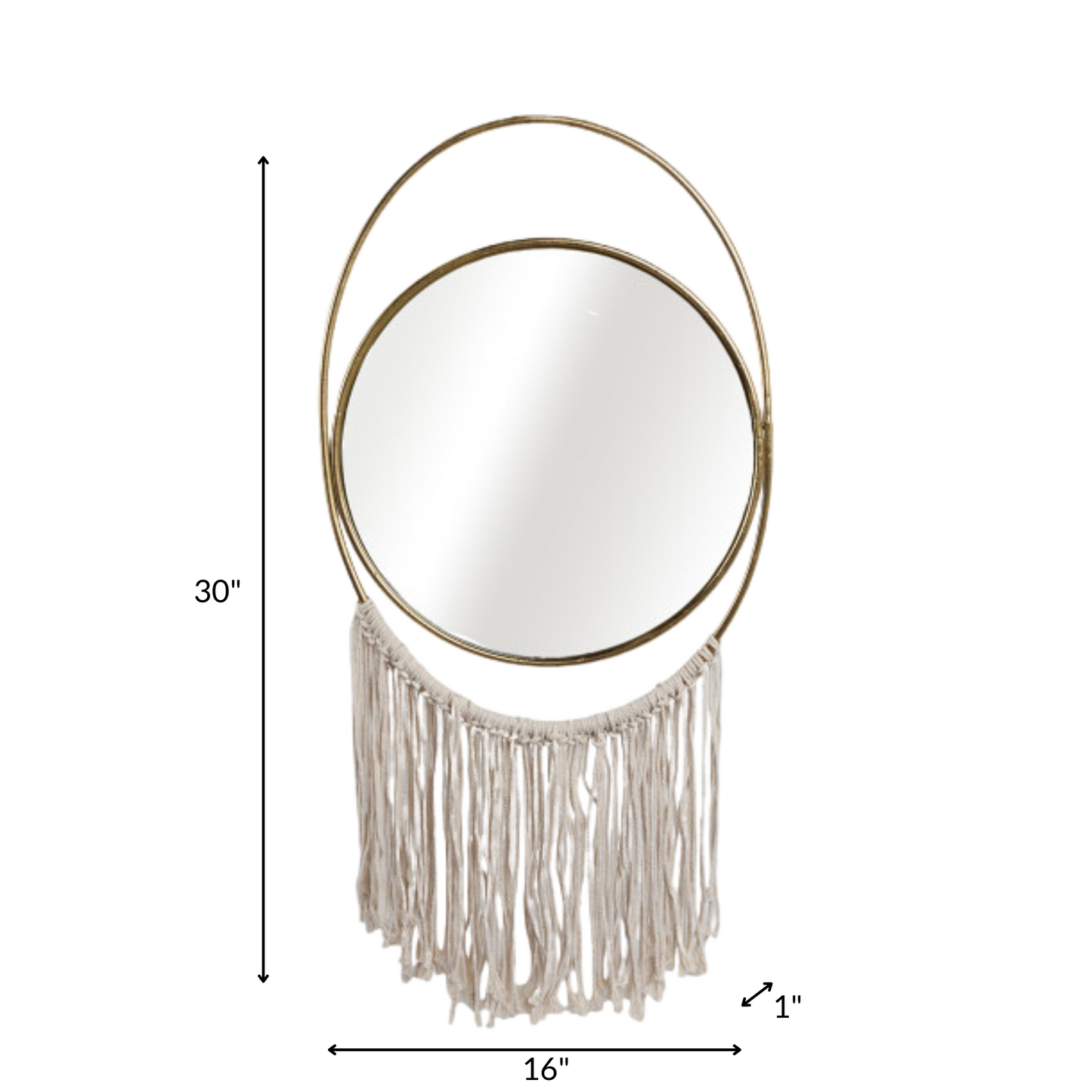 METAL 30" MIRRORED WALL DECO, GOLD/NATURAL