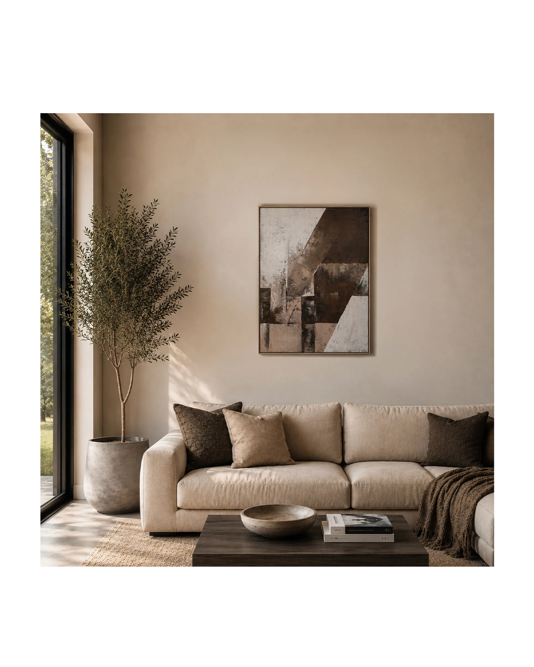 MIROM BROWN HANDPAINTED WALL ART