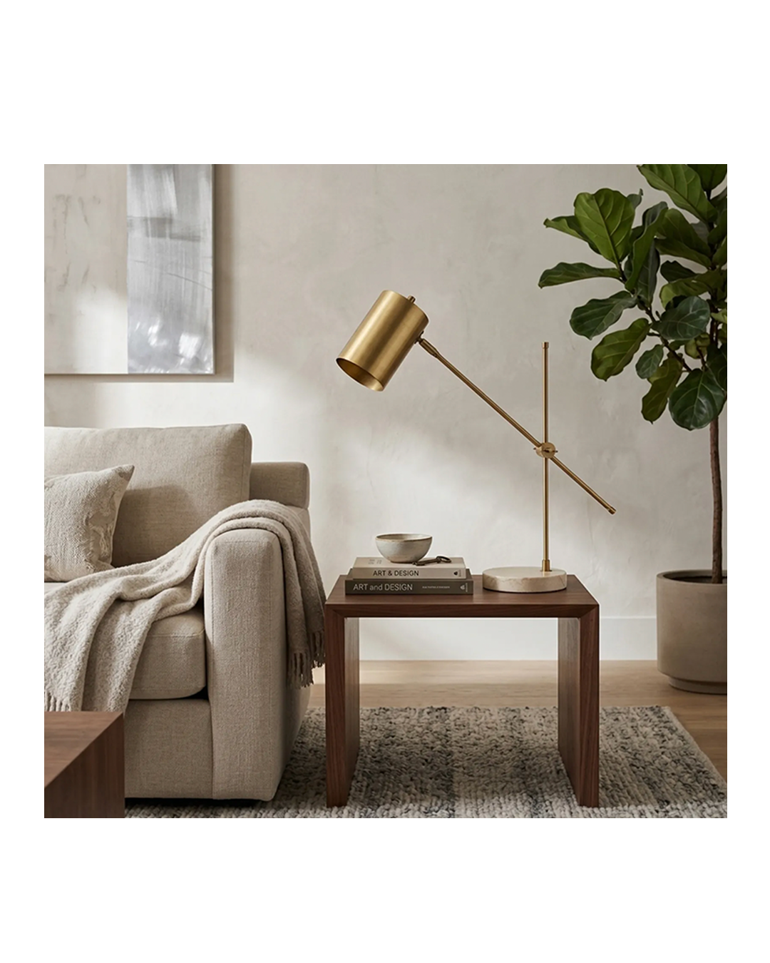ZONDA TRAVERTINE TABLE LAMP, GOLD