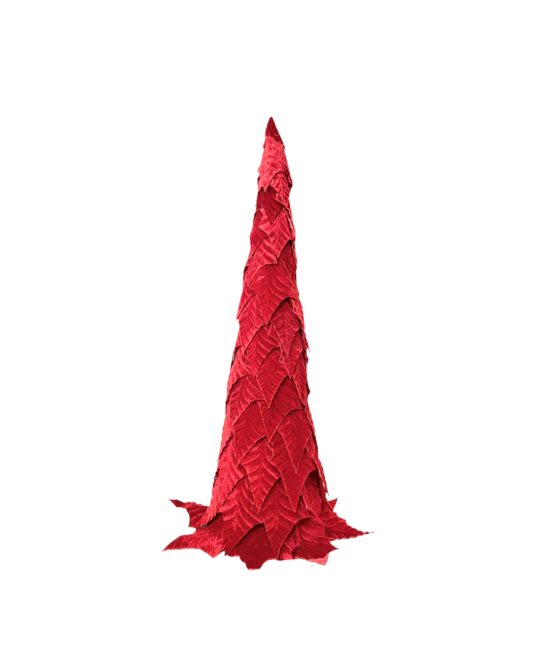 27" VELVET POINSETTIA LEAF CONE TREE / -60%