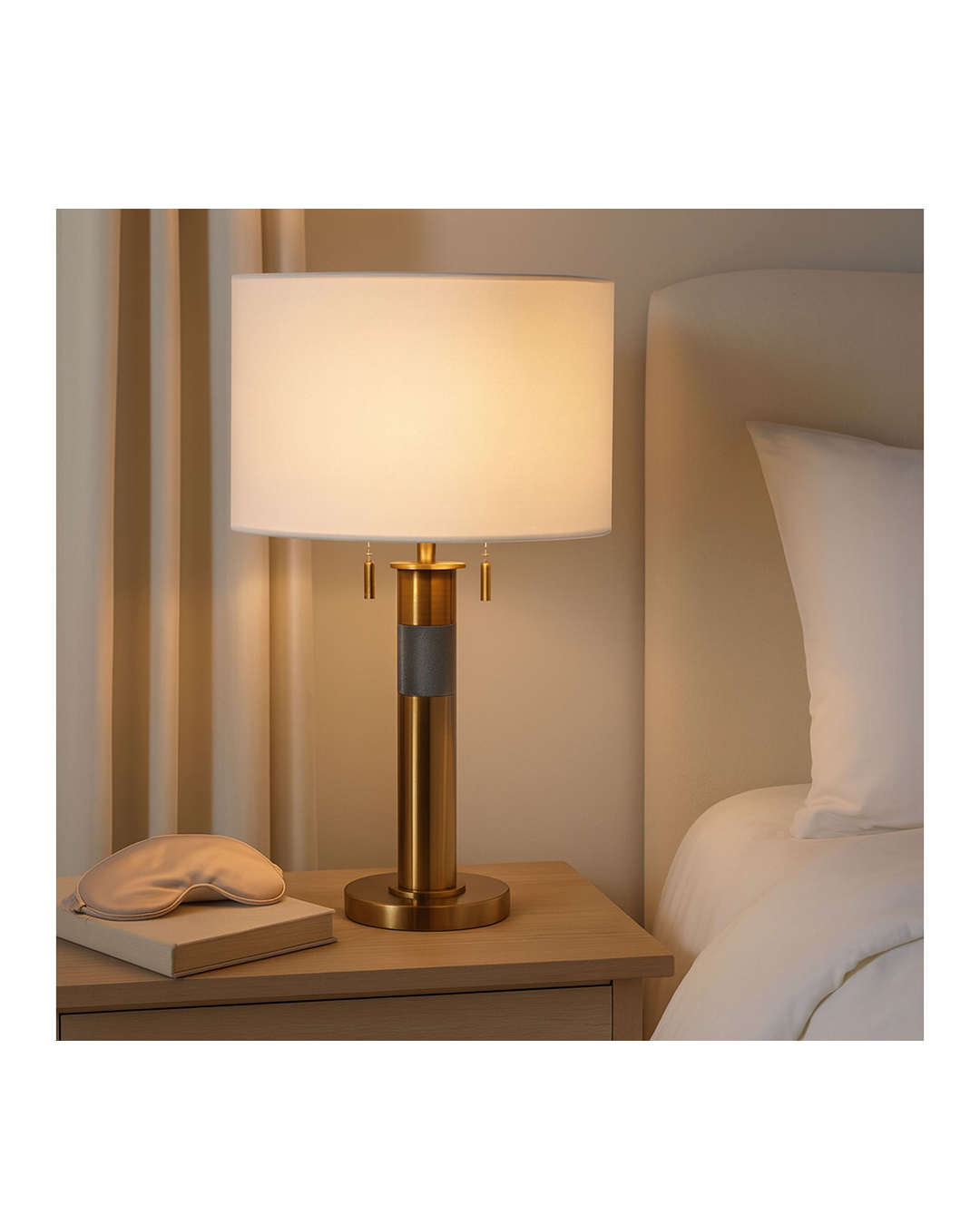 METAL LAMP WITH 2 PULLS GOLD