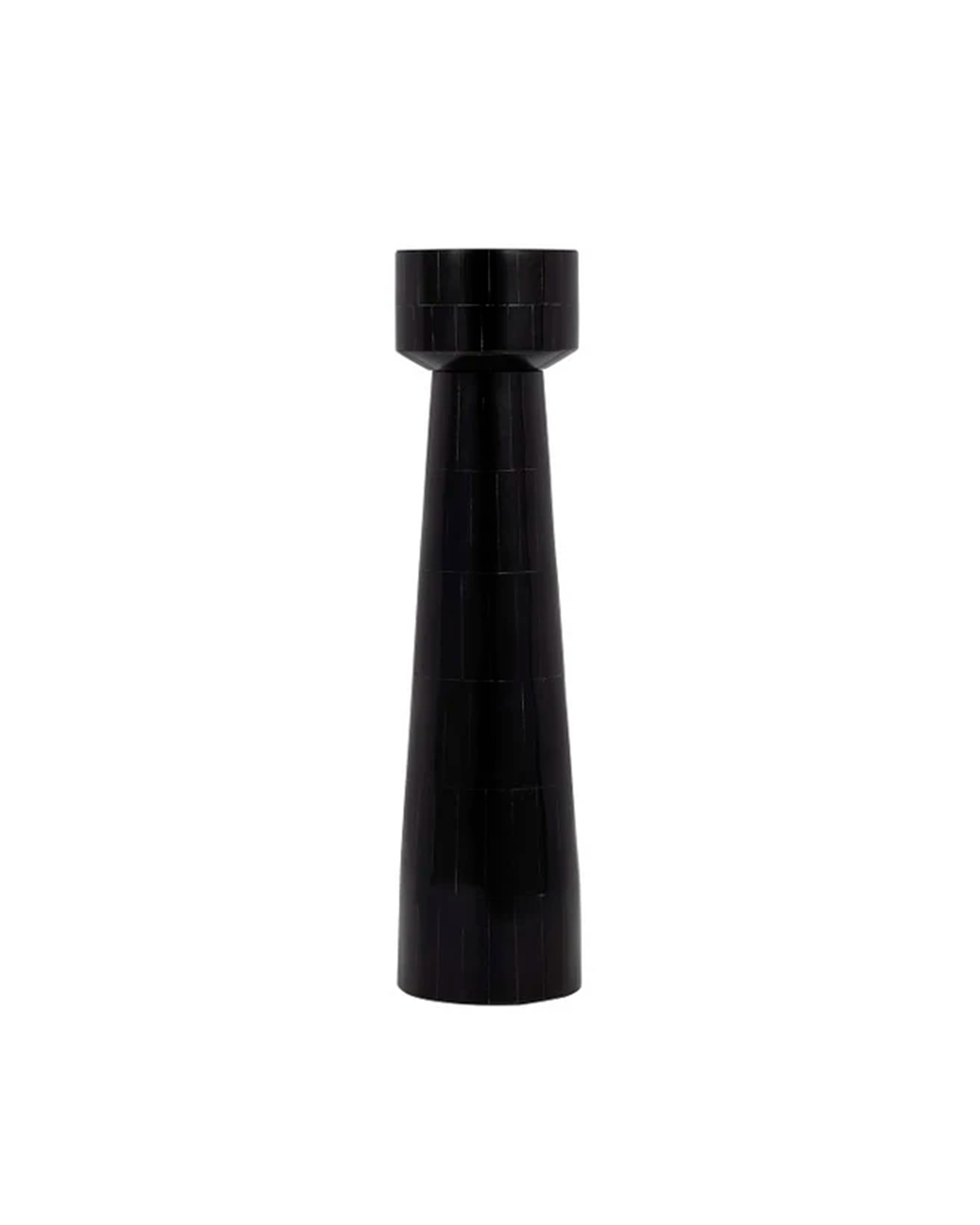 RESIN PILLAR CANDLEHOLDER BLACK