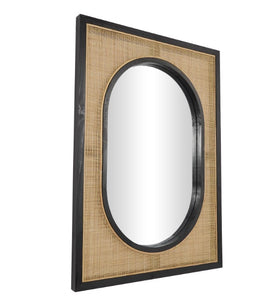 RATTAN WD WALL MIRROR 30''W, 42''H