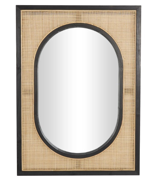 RATTAN WD WALL MIRROR 30''W, 42''H