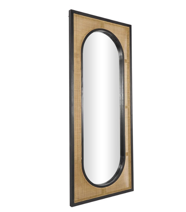 RATTAN WD WALL MIRROR 30''W, 70''H