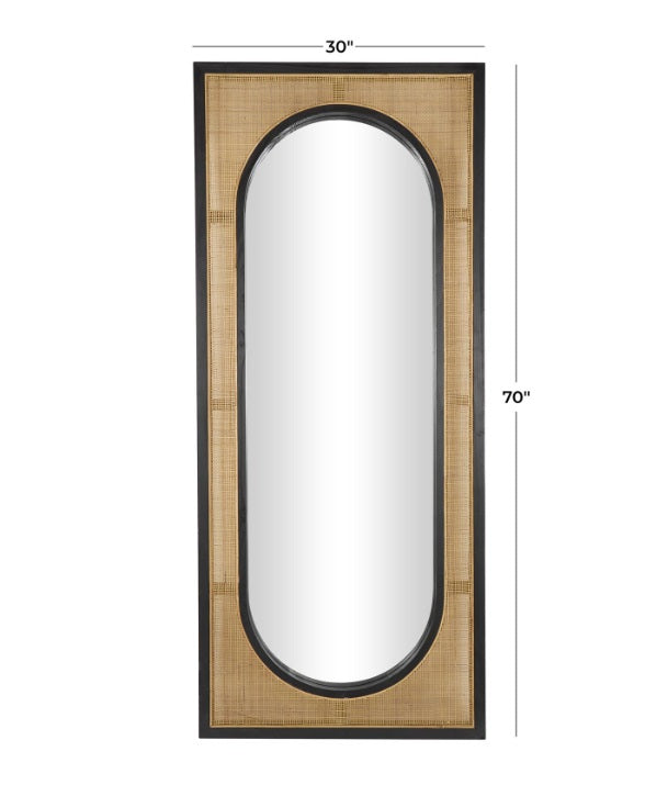 RATTAN WD WALL MIRROR 30''W, 70''H