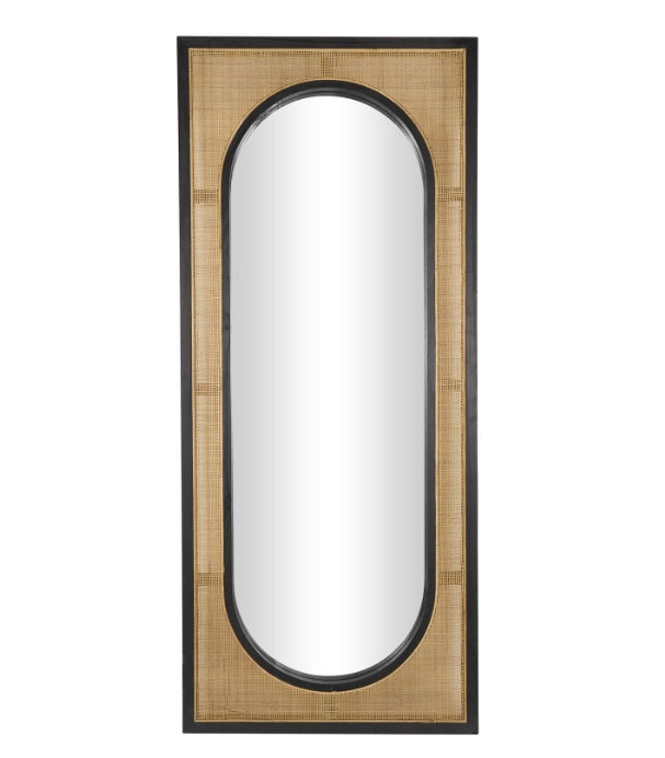 RATTAN WD WALL MIRROR 30''W, 70''H