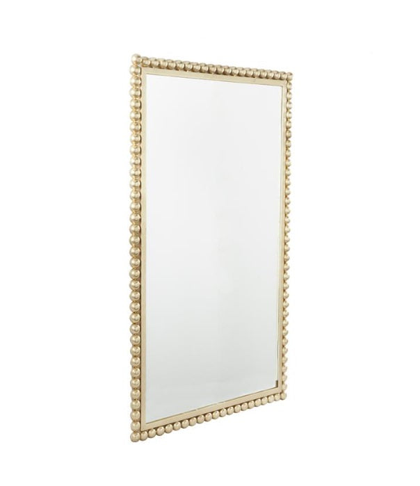 COSMOLIVING BY COSMOPOLITAN GOLD METAL WALL MIRROR WITH BEADED DETAILING