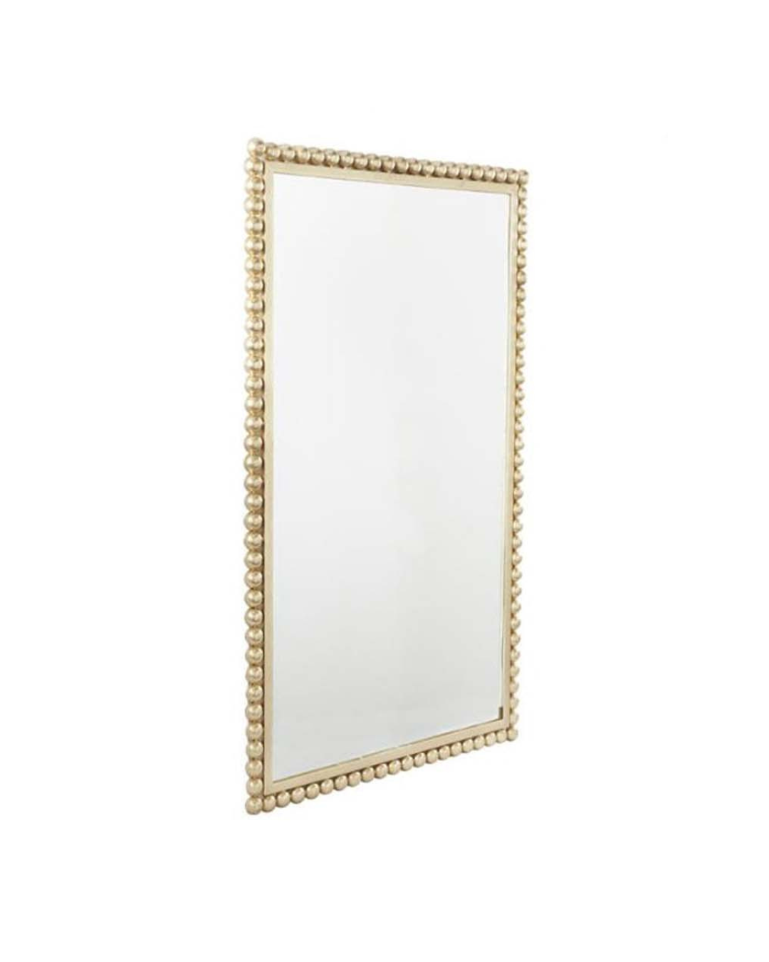 COSMOLIVING BY COSMOPOLITAN GOLD METAL WALL MIRROR WITH BEADED DETAILING