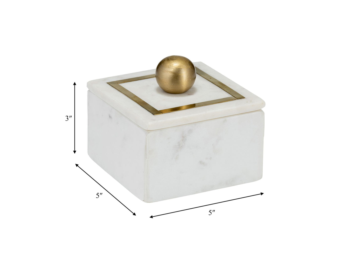 RECTANGULAR BOX - KNOB, WHITE