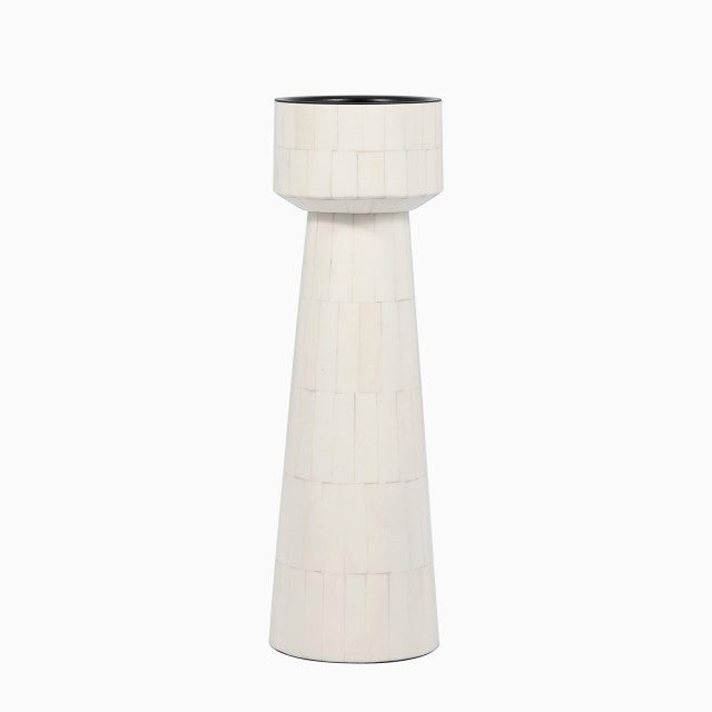 RESIN PILLAR CANDLEHOLDER IVORY / 40%