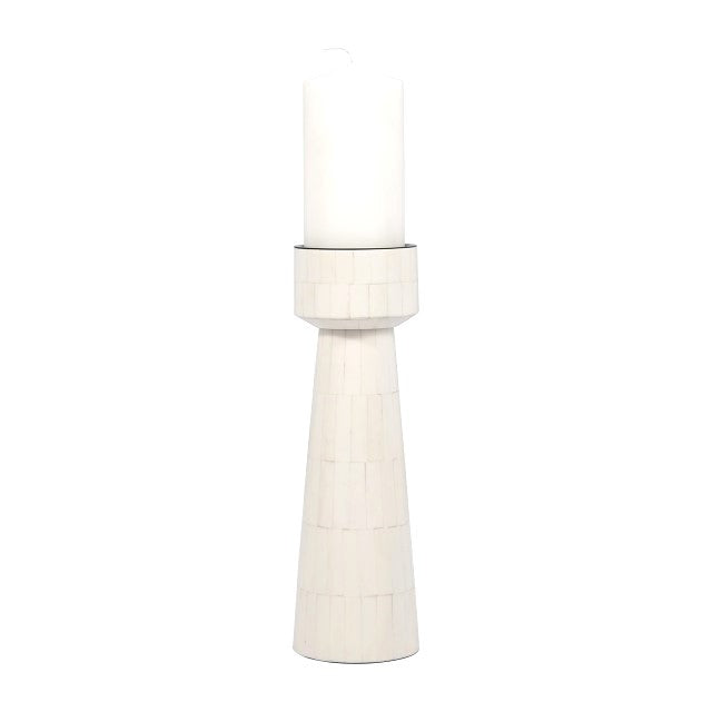 RESIN PILLAR CANDLEHOLDER IVORY / 40%