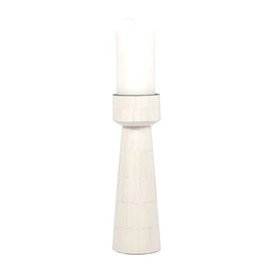 RESIN PILLAR CANDLEHOLDER IVORY / 40%