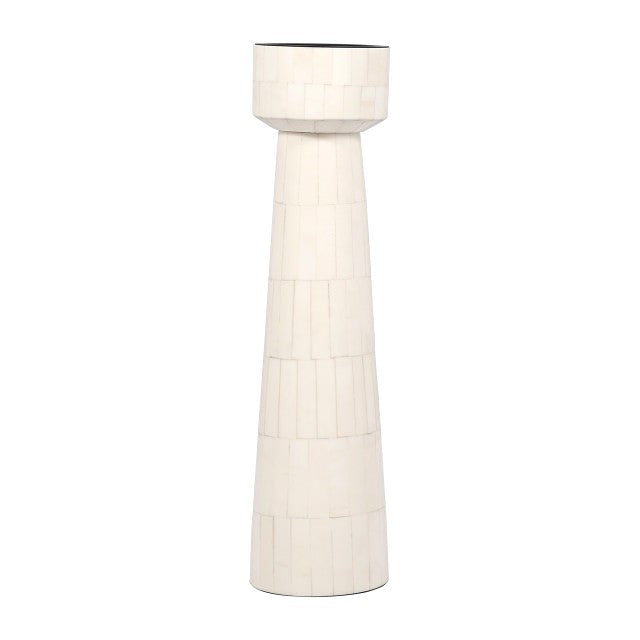 RESIN PILLAR CANDLEHOLDER IVORY / 40%
