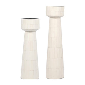 RESIN PILLAR CANDLEHOLDER IVORY / 40%