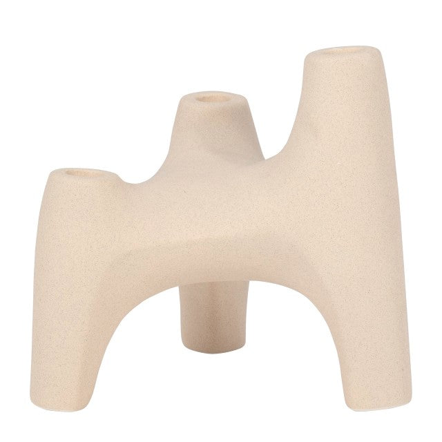 STONE WARE TAPER CANDLE HOLDER