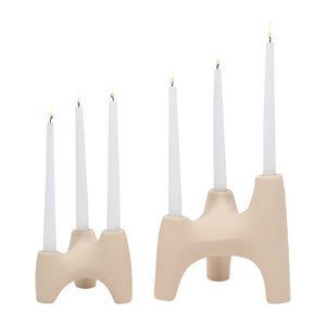 STONE WARE TAPER CANDLE HOLDER / -40%