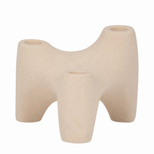 STONE WARE TAPER CANDLE HOLDER / -40%
