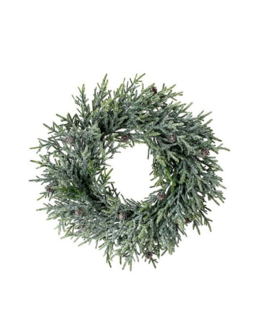 20" FROST MINI FIR W/CONES WREATH" / -40%