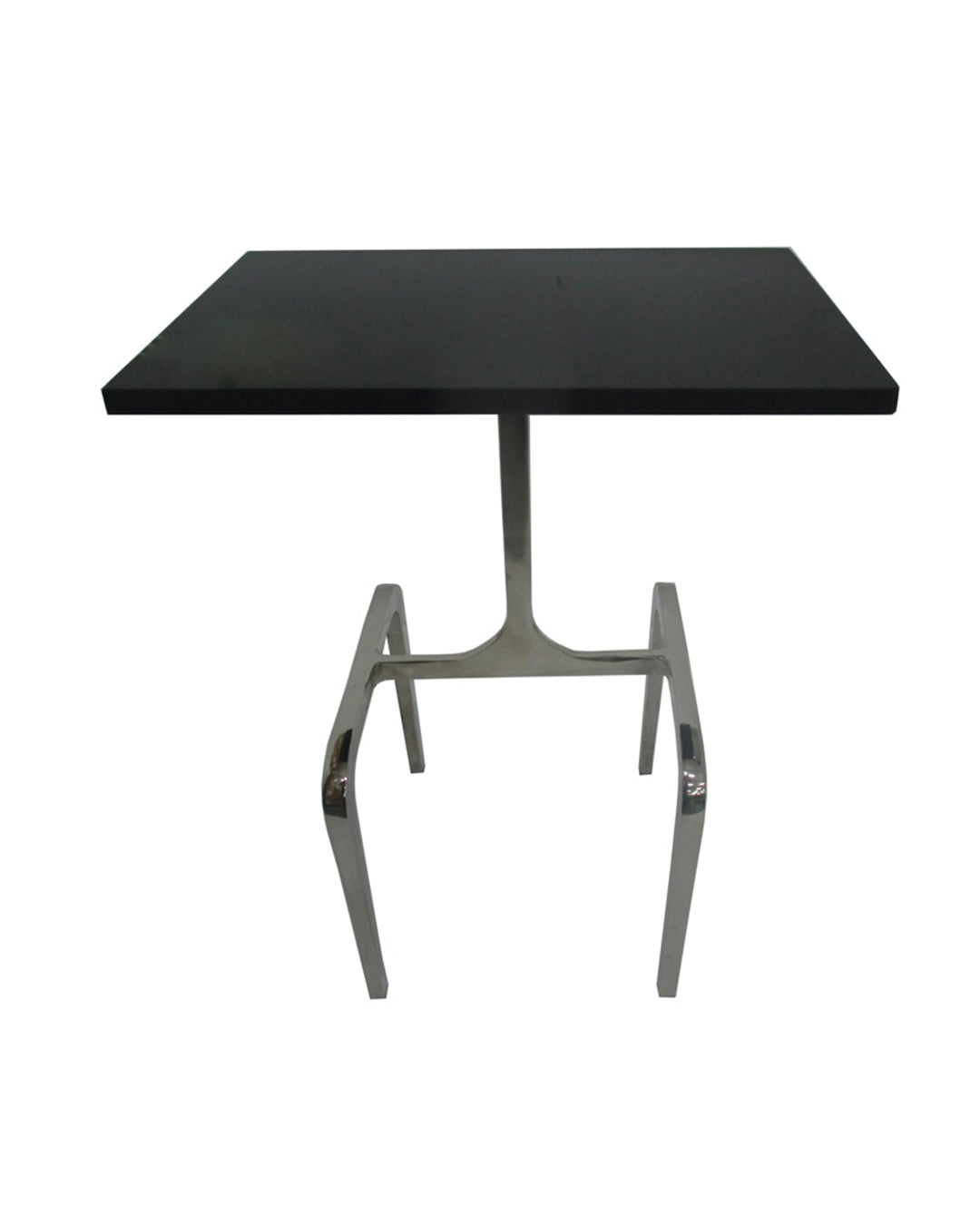 22" 4-LEGGED ACCENT TABLE, BLACK MARB