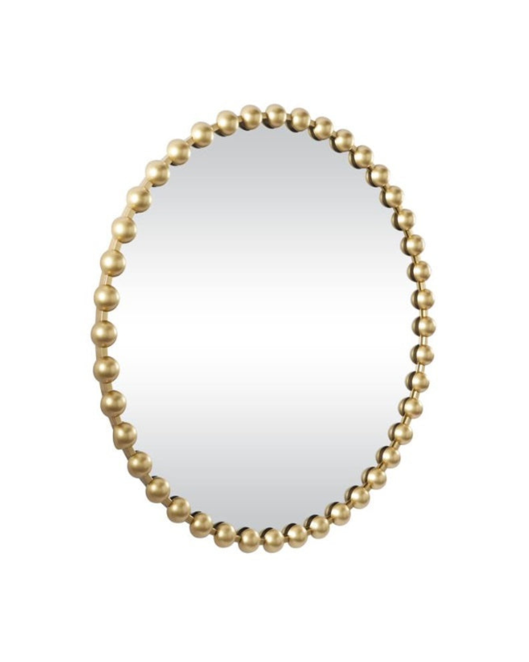 COSMOLIVING BY COSMOPOLITAN GOLD METAL WALL MIRROR WITH BEADED DETAILING