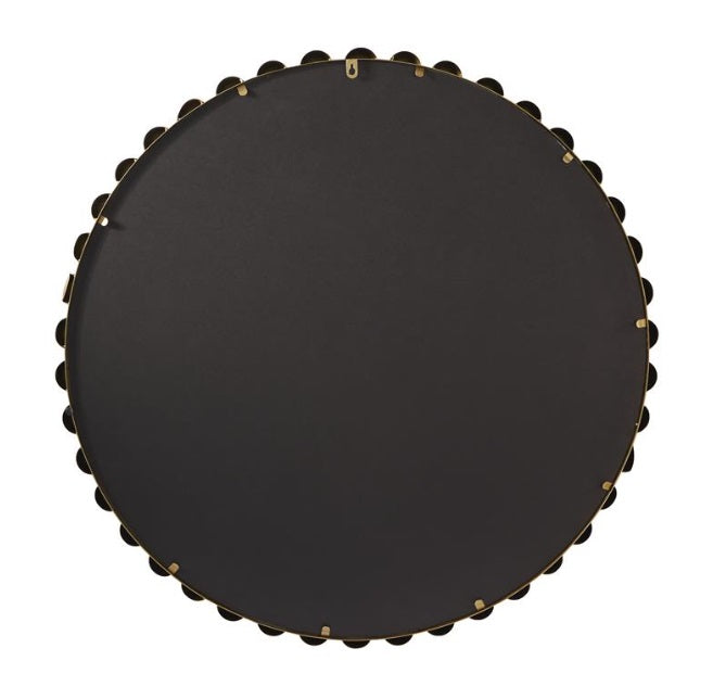 COSMOLIVING BY COSMOPOLITAN GOLD METAL WALL MIRROR WITH BEADED DETAILING