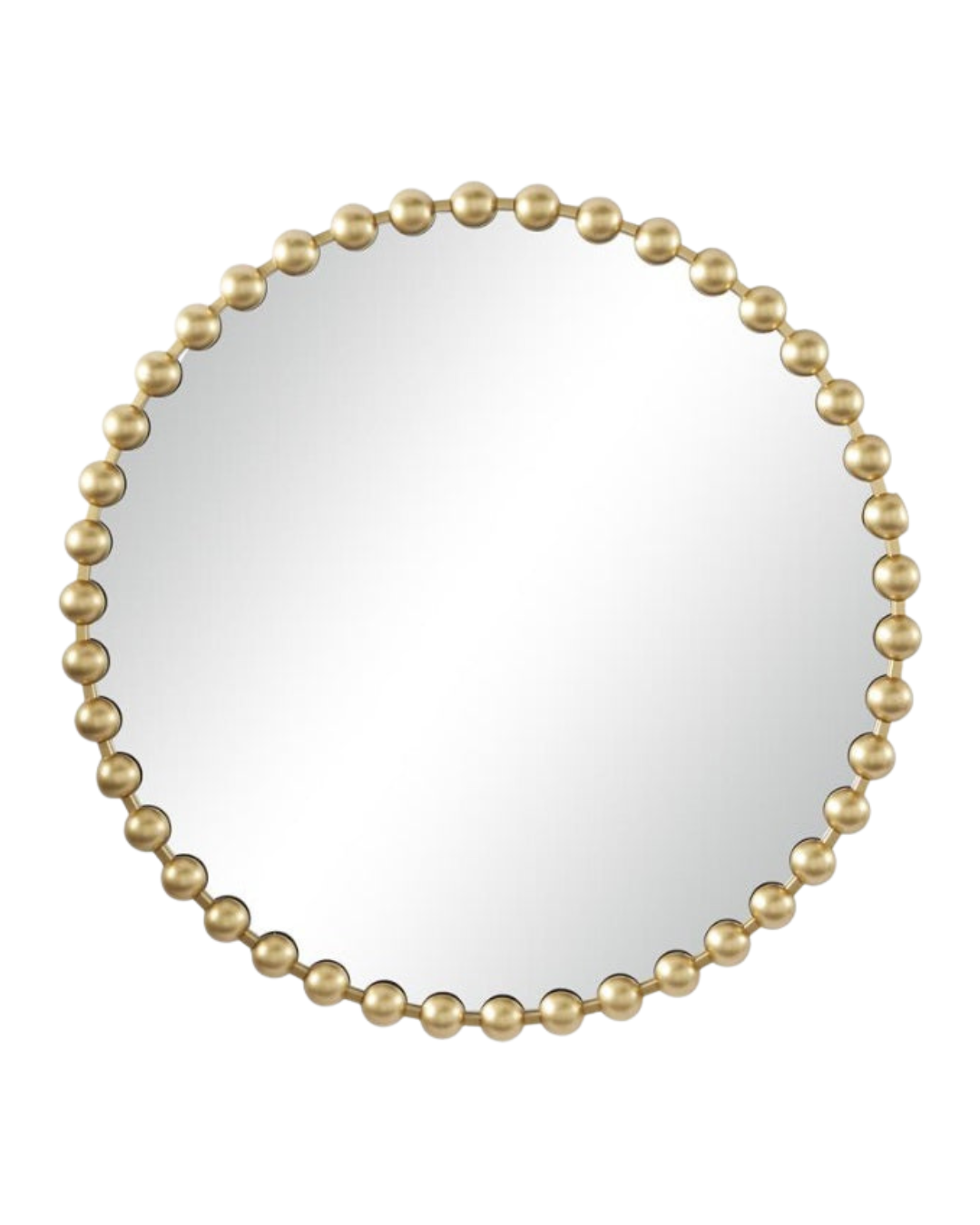 COSMOLIVING BY COSMOPOLITAN GOLD METAL WALL MIRROR WITH BEADED DETAILING