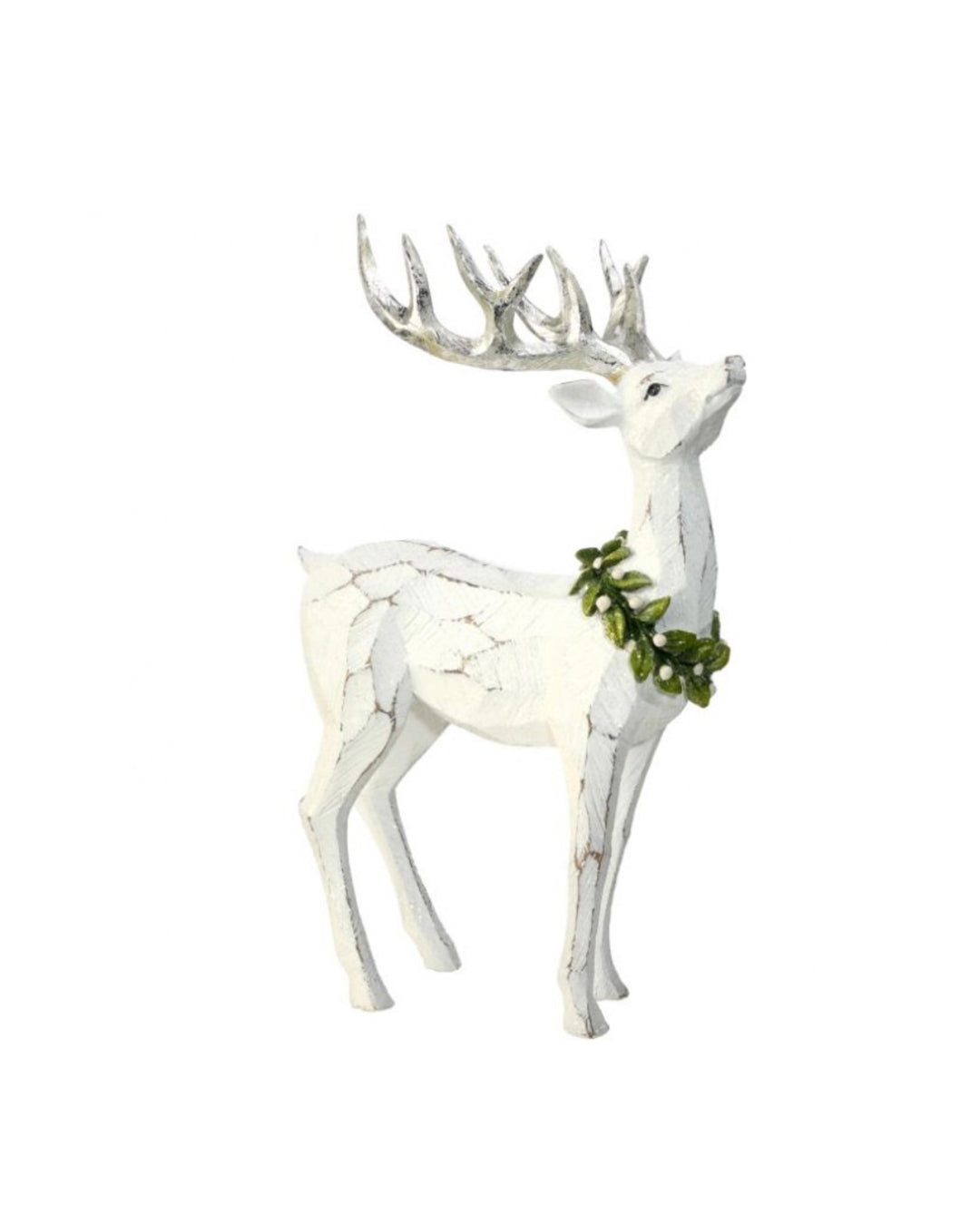 16" RSN FROSTED STANDING MISTLETOE DEER