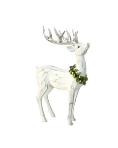 16" RSN FROSTED STANDING MISTLETOE DEER
