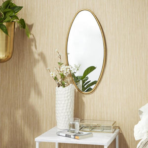 COSMOLIVING BY COSMOPOLITAN GOLD WOOD WALL MIRROR WITH VARYING SHAPES, SET OF 4 20", 16", 21", 24"H