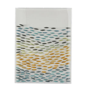 BLUE ACRYLIC GEOMETRIC 3D WAVES SHADOW BOX WITH CLEAR FRAME, 30" X 3" X 40"