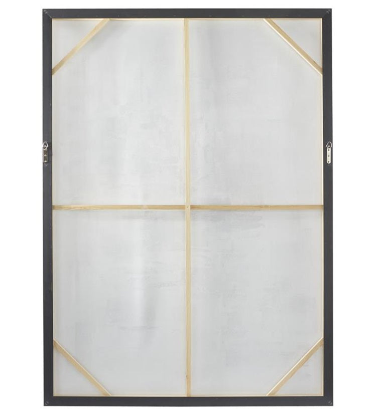 GRAY CANVAS ABSTRACT FRAMED WALL ART WITH BLACK FRAME, 47" X 2" X 65"