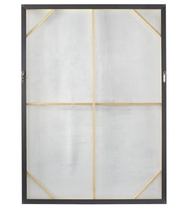 GRAY CANVAS ABSTRACT FRAMED WALL ART WITH BLACK FRAME, 47" X 2" X 65"