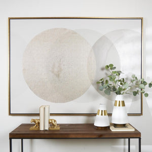 CREAM CANVAS ABSTRACT FRAMED WALL ART, 47" X 2" X 65"