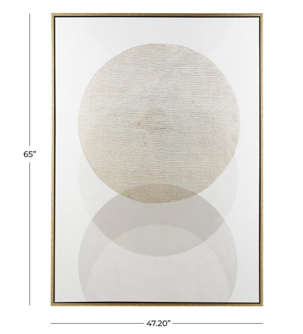CREAM CANVAS ABSTRACT FRAMED WALL ART, 47" X 2" X 65"