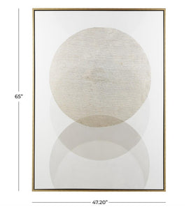 CREAM CANVAS ABSTRACT FRAMED WALL ART, 47" X 2" X 65"