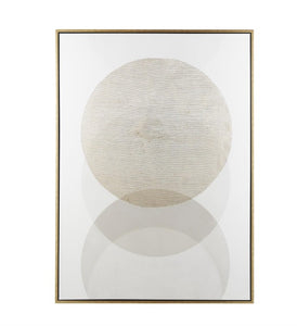 CREAM CANVAS ABSTRACT FRAMED WALL ART, 47" X 2" X 65"