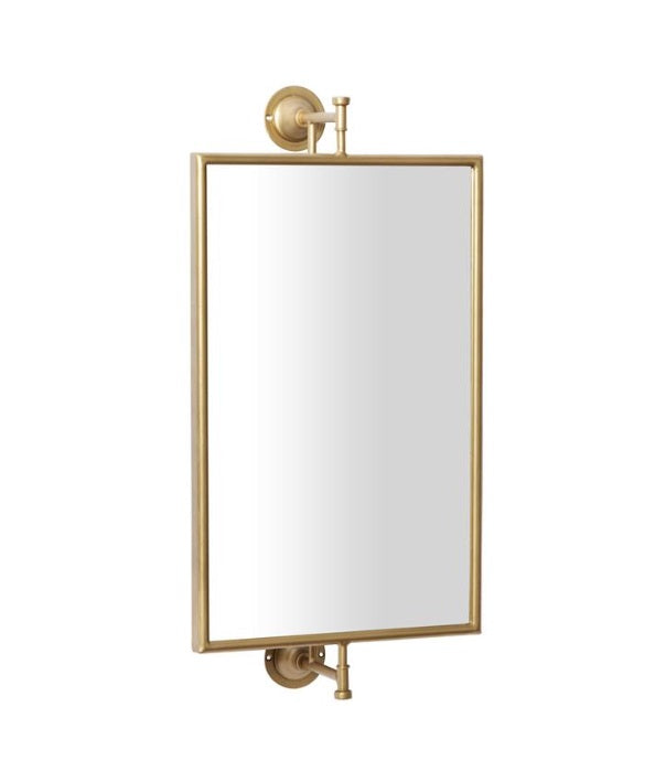 GOLD WOOD DIMENSIONAL WALL MIRROR, 14" X 7" X 28"