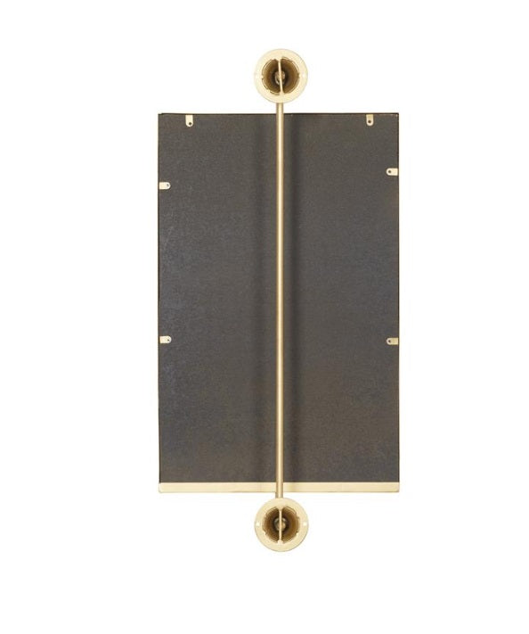 GOLD WOOD DIMENSIONAL WALL MIRROR, 14" X 7" X 28"