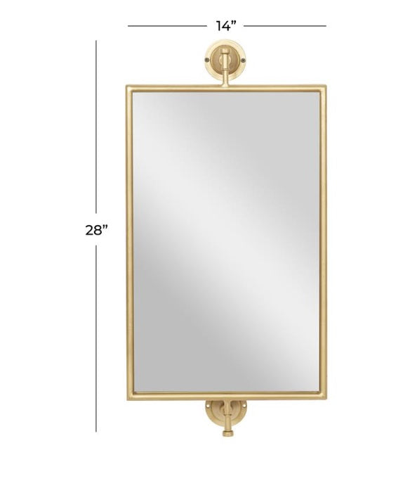 GOLD WOOD DIMENSIONAL WALL MIRROR, 14" X 7" X 28"