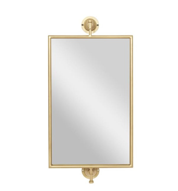 GOLD WOOD DIMENSIONAL WALL MIRROR, 14" X 7" X 28"