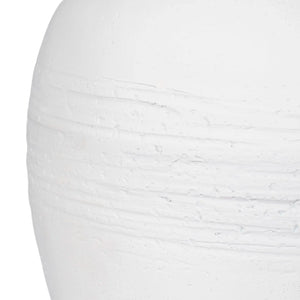 ARTISAN JUG TABLE LAMP TAPERED SHADE, WHITE / BEIGE 27''