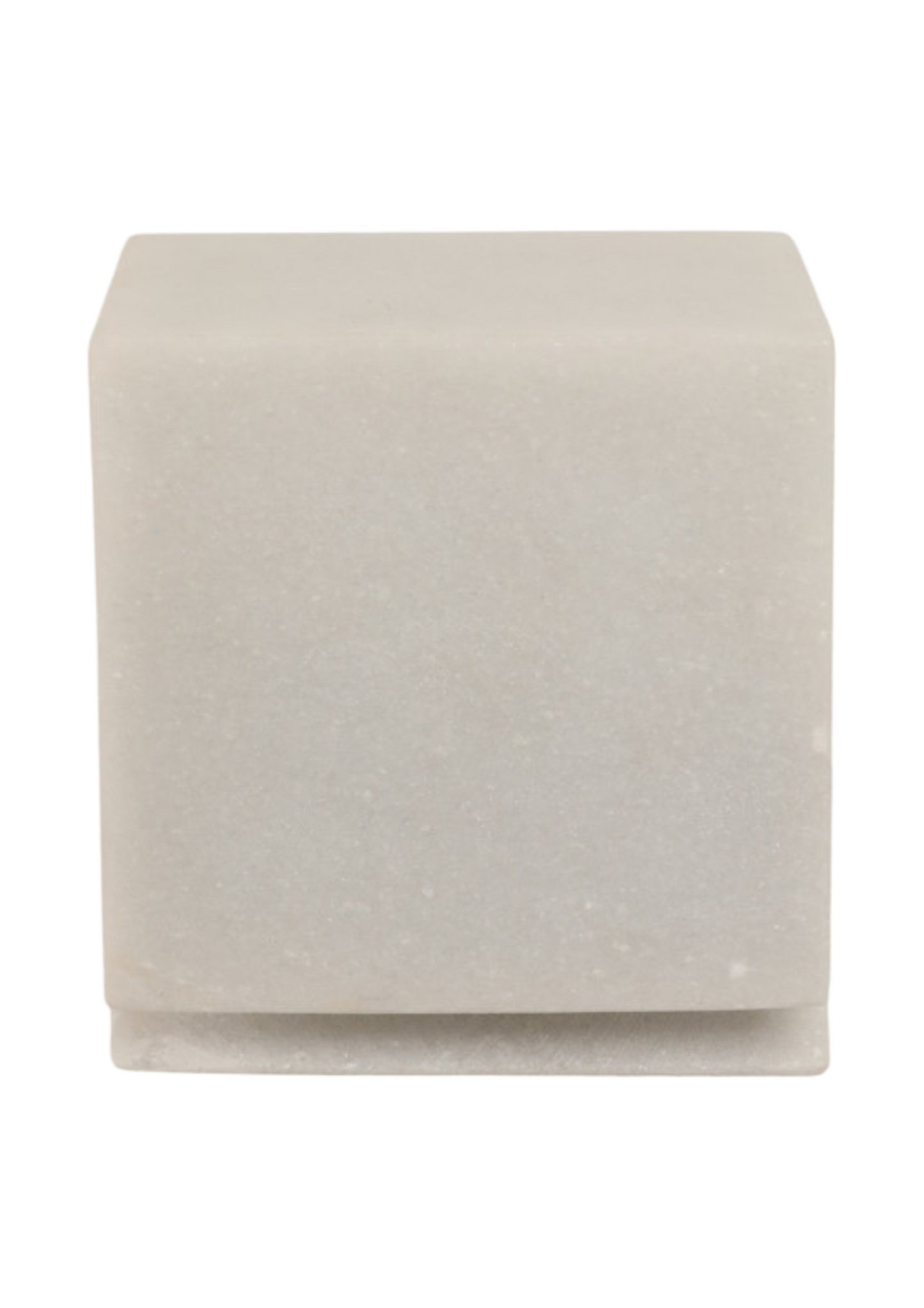 4" CUT MARBLE CUBE WHITE