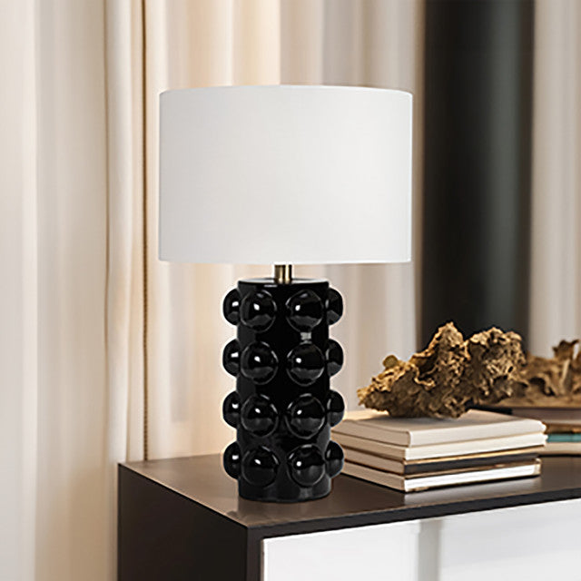 CERAMIC 22'' BUBBLE TABLE LAMP, BLACK / -25%