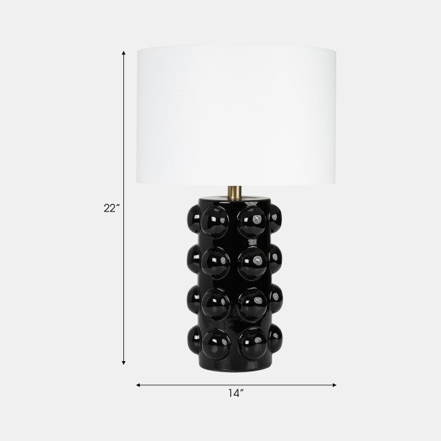 CERAMIC 22'' BUBBLE TABLE LAMP, BLACK / -25%