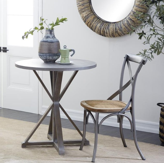 BROWN WOOD ACCENT TABLE, 29" X 29" X 31"