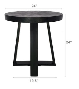 COFFEE TABLE 24" ROUND W/ CROSS LEG