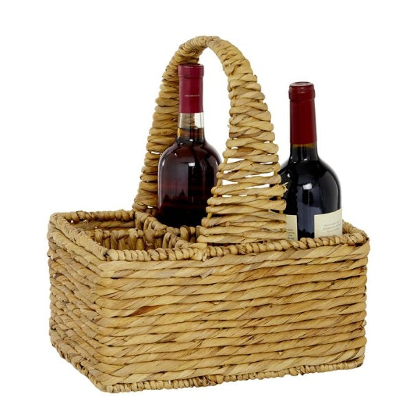 BROWN WATER HYACINTH COASTAL STORAGE BASKET, 15" X 13" X 9"