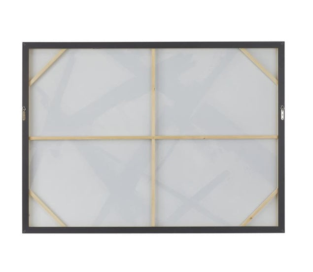 BLACK CANVAS ABSTRACT FRAMED WALL ART WITH BLACK FRAME, 65" X 2" X 48"